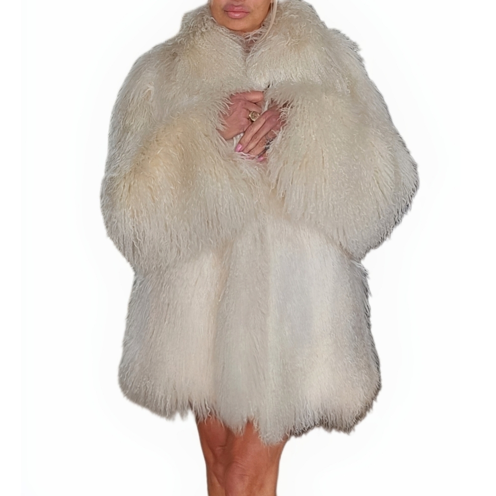 Vintage Genuine Tibetan Lamb "Chubby" Mongolian Shag Fur Coat